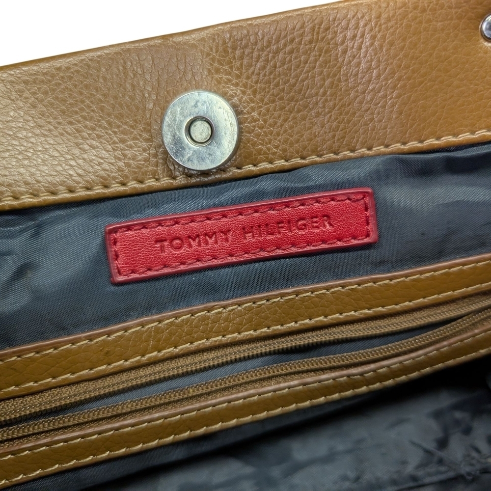 Tommy Hilfiger Floral Canvas Purse Navy Blue Red White Stripes Pockets 90s Vibes - Picture 7 of 13